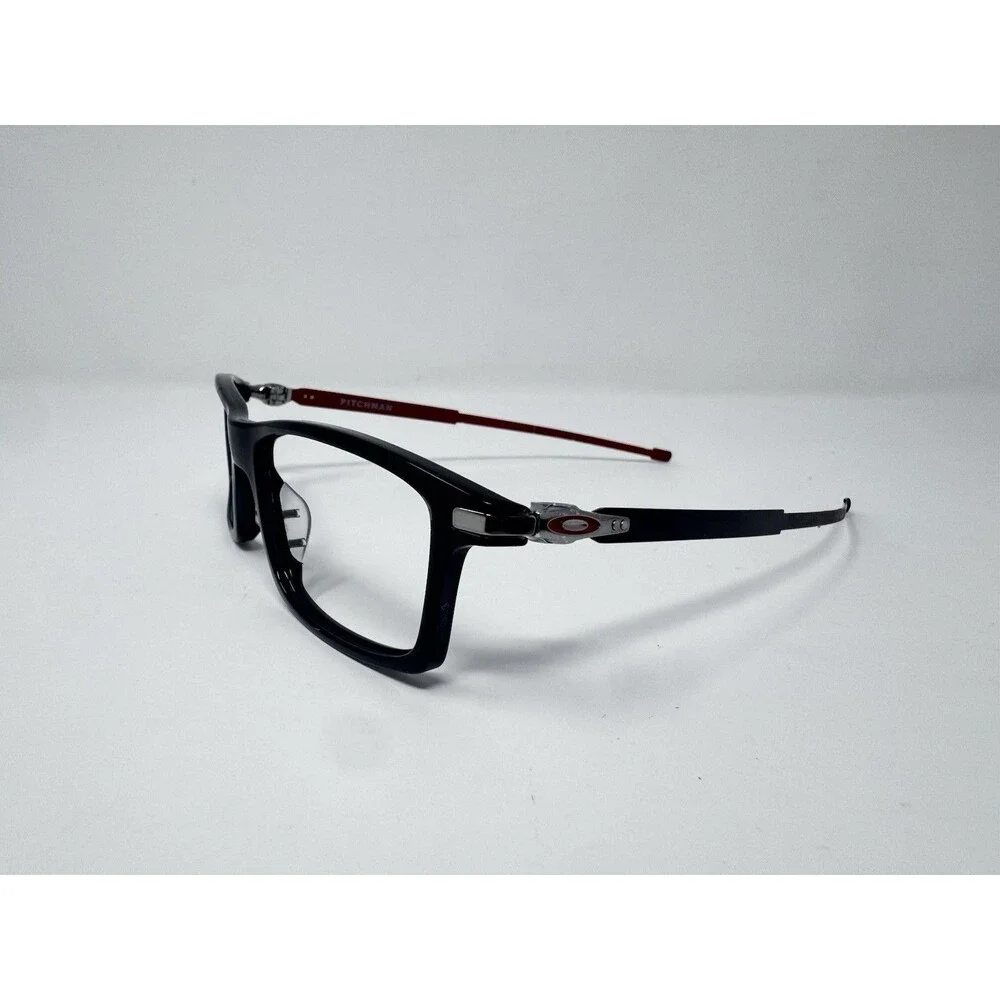 Oakley Pitchman OX8050-1563 Black Ink Red Eyeglass Frames 53-18-140 Authentic